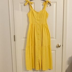 Urban Outfitters  Positano Tie-Shoulder Yellow Sundress